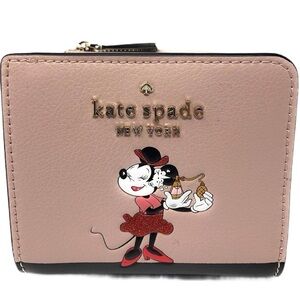 Kate Spade x Disney Minnie Mouse L-Zip Bifold Leather Wallet - NWOT Retail $149